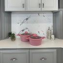 Jogo de Panela 5 Pçs Na cor rosa , Compatível com fogão comum e por indução.