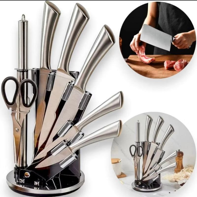 Conjunto de Facas 7 peças com suporte de acrílico - Quanhe