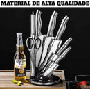 Conjunto de Facas 7 peças com suporte de acrílico - Quanhe