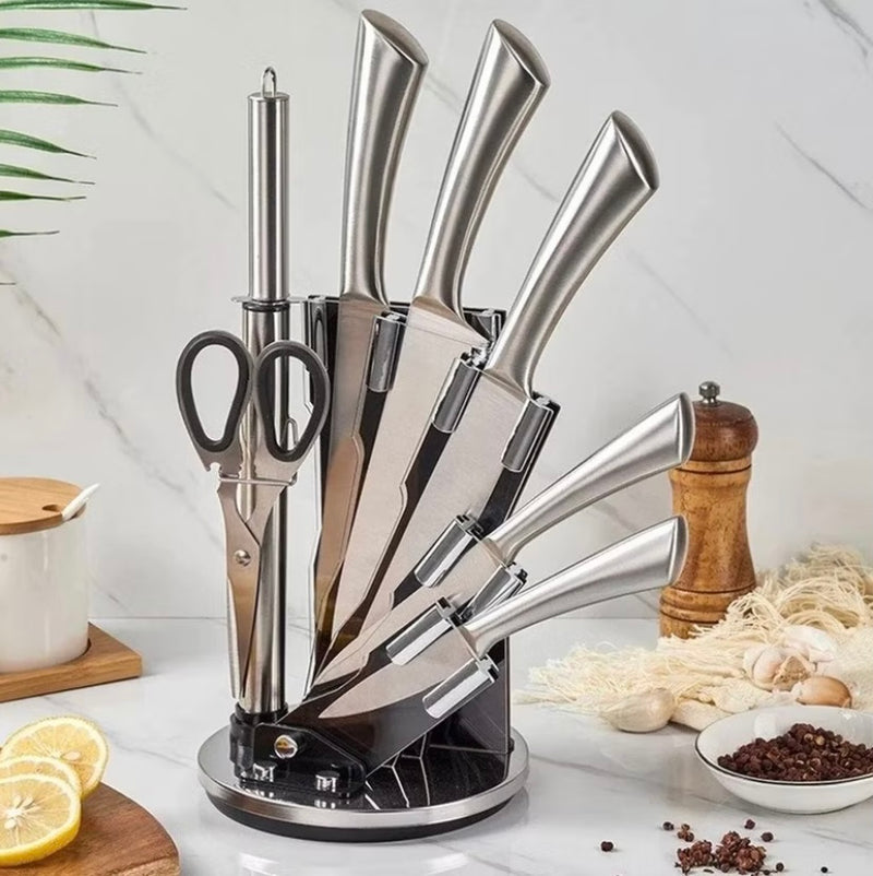 Conjunto de Facas 7 peças com suporte de acrílico - Quanhe