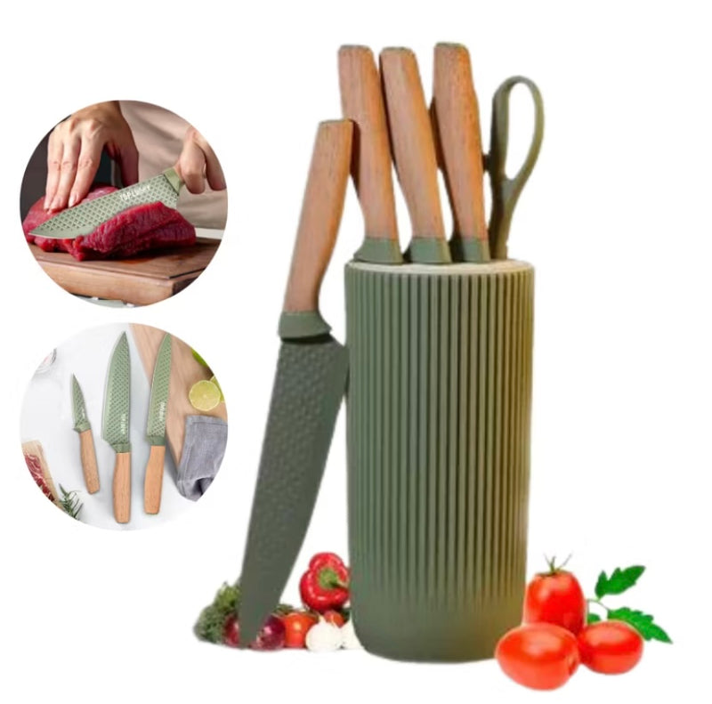 Jogo de Faca Gourmet 6 peças Profissional elegante com suporte