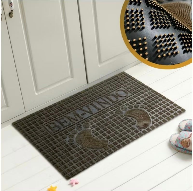 Tapete 38,5cm x 58cm em Capacho Chuva de PVC para Entrada