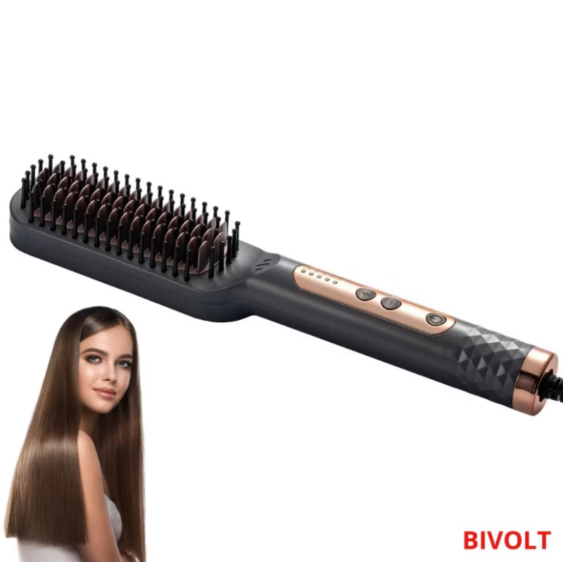 Escova Alisadora Sokany 5 em 1 - Alisa ,Hidrata ,Modela ,Alinha e anti-Frizz com Nf Bivolt
