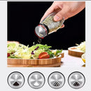 Porta Tempero Giratório Inox com 7 Potes de Vidro