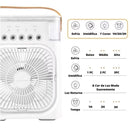 Refrigerador De Ar Portátil 3 Em 1 Ventilador + Umidificador + LED USB Tipo C