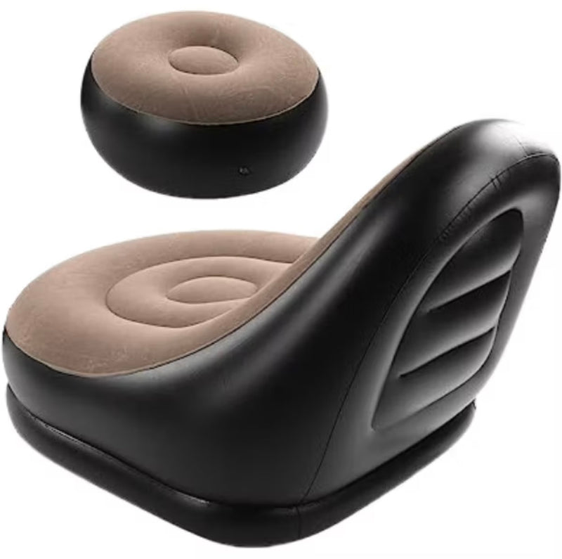 Poltrona inflável Ultra lounge com pufe sofá