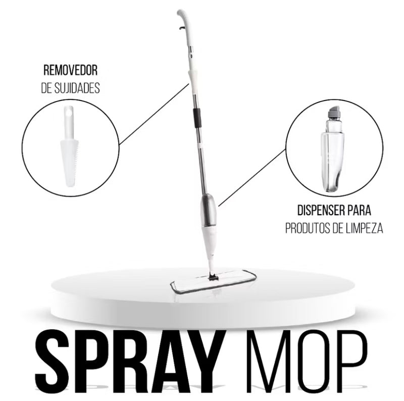Mop Spray Mágico Esfregão com Reservatório + 3 Refis de Microfibra –&nbsp;Praticidade e Eficiência na Limpeza!